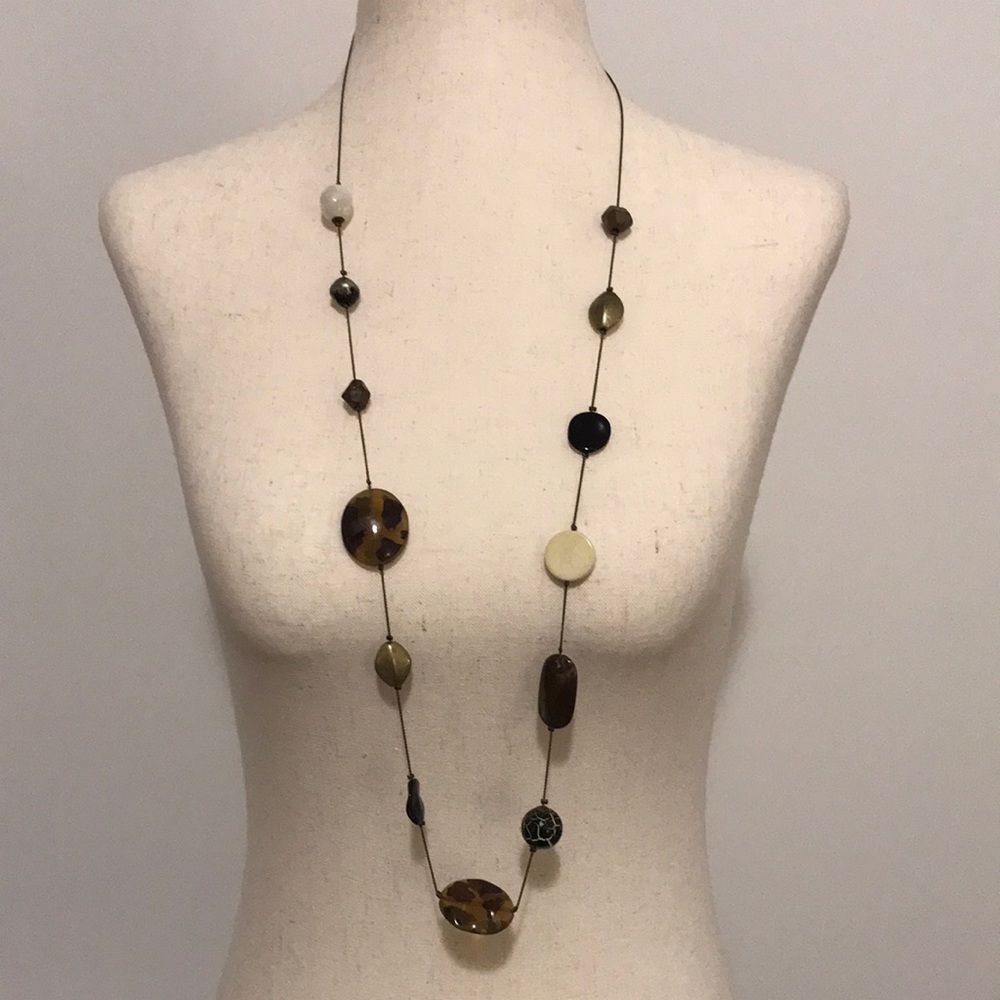 Handmade Vintage Multicolor Beaded Station Necklace